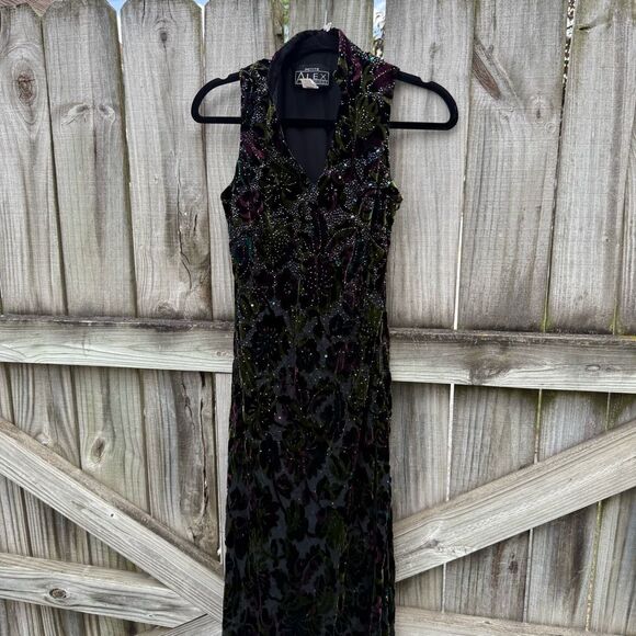 Alex Evenings Dresses & Skirts - Vintage 90s Alex Evenings Floral Sparkly Maxi Dress